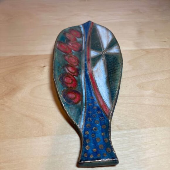 Pottery Leaf Shape Trinket Catch All Dish - Picture 3 of 7